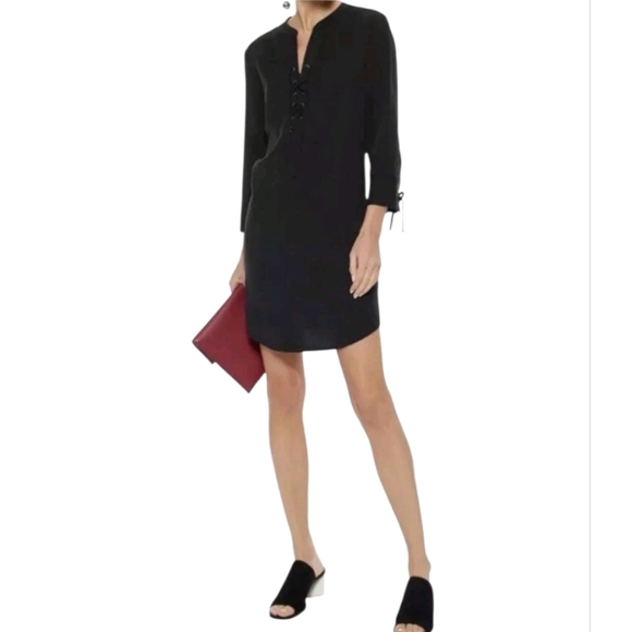 Theory Dresses & Skirts - Theory Jullitah R2 Shirt Shift Dress Navy Lightweight Tencel Sz12